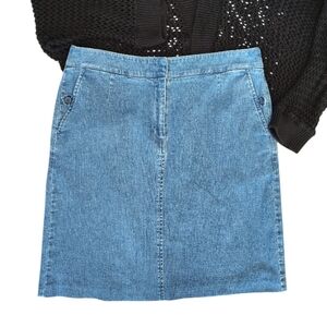VTG Y2K Talbot's Blue Stretch Denim Mini Pencil Jean Skirt SZ 12P | Medium